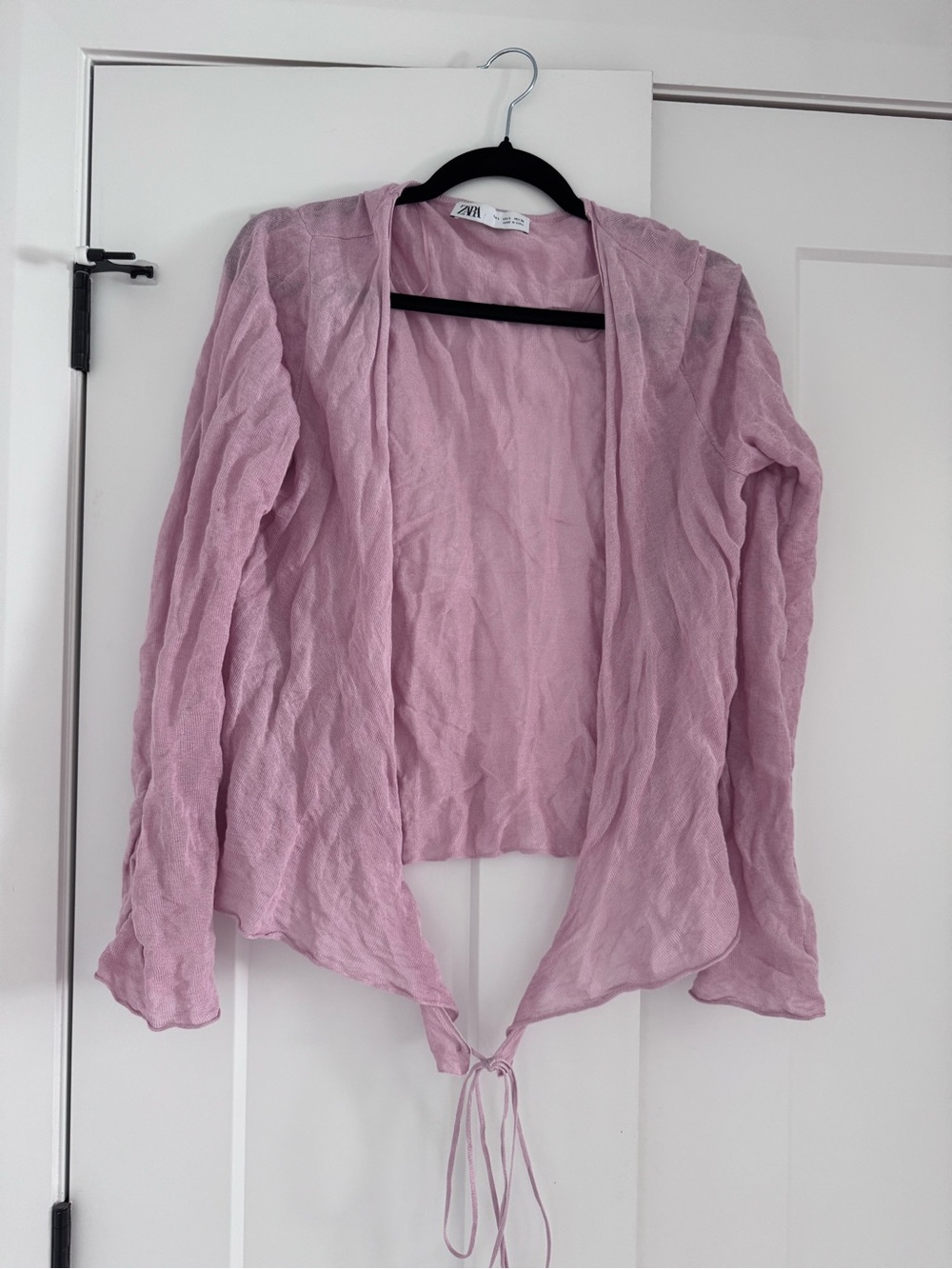 Zara Linen Blend wrap Cardigan – Dusty Pink – Size L